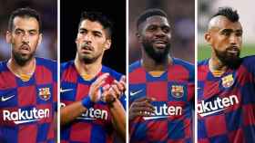 Busquets, Suárez, Umtiti y Vidal en un fotomontaje / Culemanía