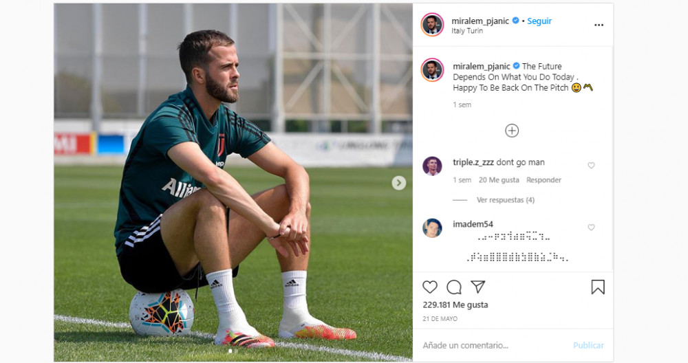 Una publicación de Pjanic en sus redes sociales /INSTAGRAM