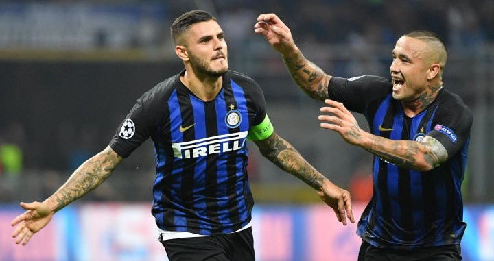 Mauro Icardi celebra un gol con el Inter de Milan en la Champions League / EFE