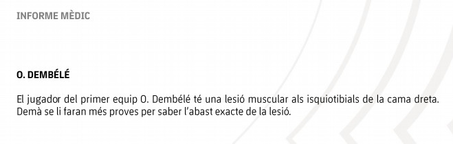 comunicado medico dembelé