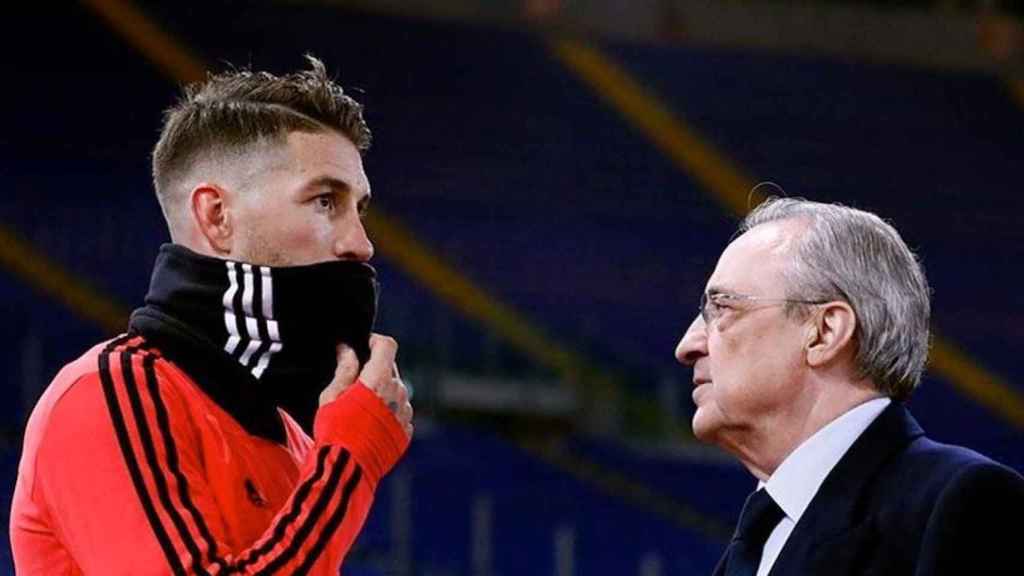 Una foto de Sergio Ramos y Florentino Pérez / EFE