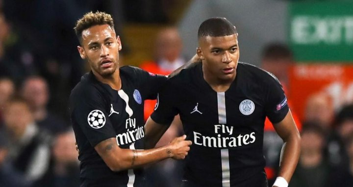 Neymar y Mbappé en un partido de Champions League / EFE