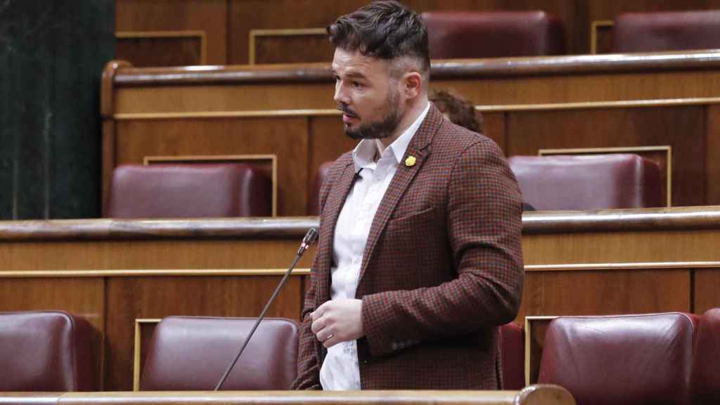 El portavoz de ERC, Gabriel Rufián, durante su intervención en la sesión de Control al Ejecutivo / EP