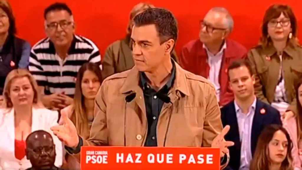 Pedro Sánchez en el mitin del PSOE en Las Palmas / TWITTER