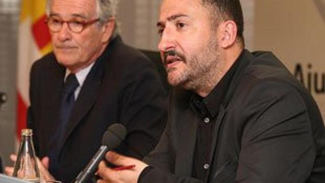 Trias y Soler, durante la presentación del segundo como comisario de los actos del 300 aniversario de 1714 que organizará el Ayuntamiento de Barcelona