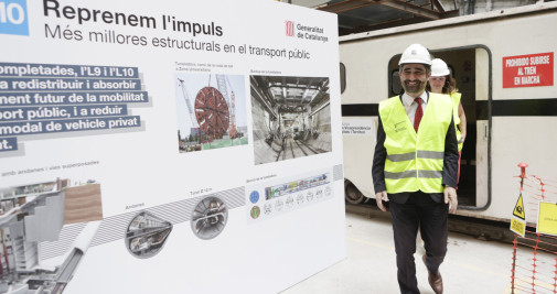 Jordi Puigneró, presentando la reanudación de las obras de la L9 del Metro de Barcelona / EFE - Quique Garcia