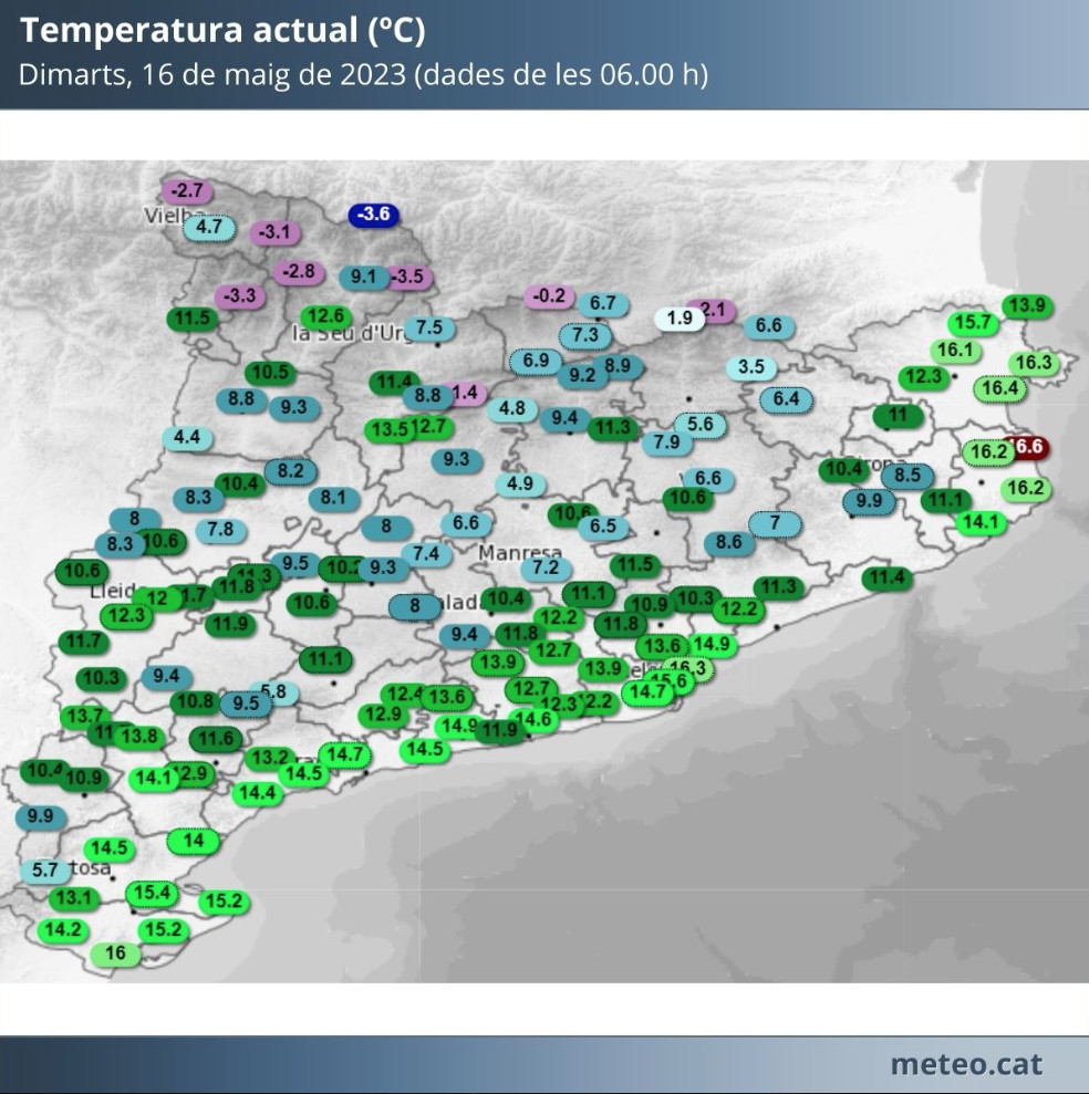 Las temperaturas para este martes, 16 de mayo, en Cataluña / Meteocat