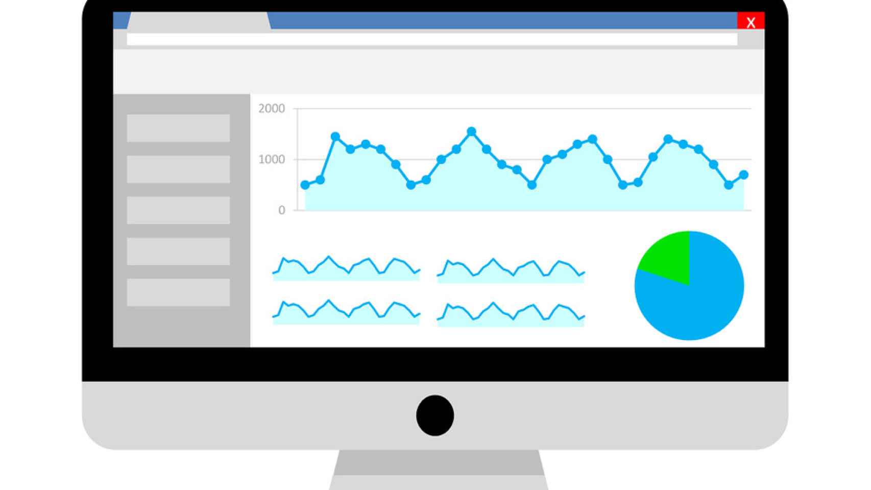 Una imagen ilustrativa de un ordenador analizando datos para definir su estrategia SEO