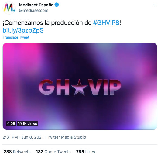 Anuncio de GH VIP 8 / @mediasetcom