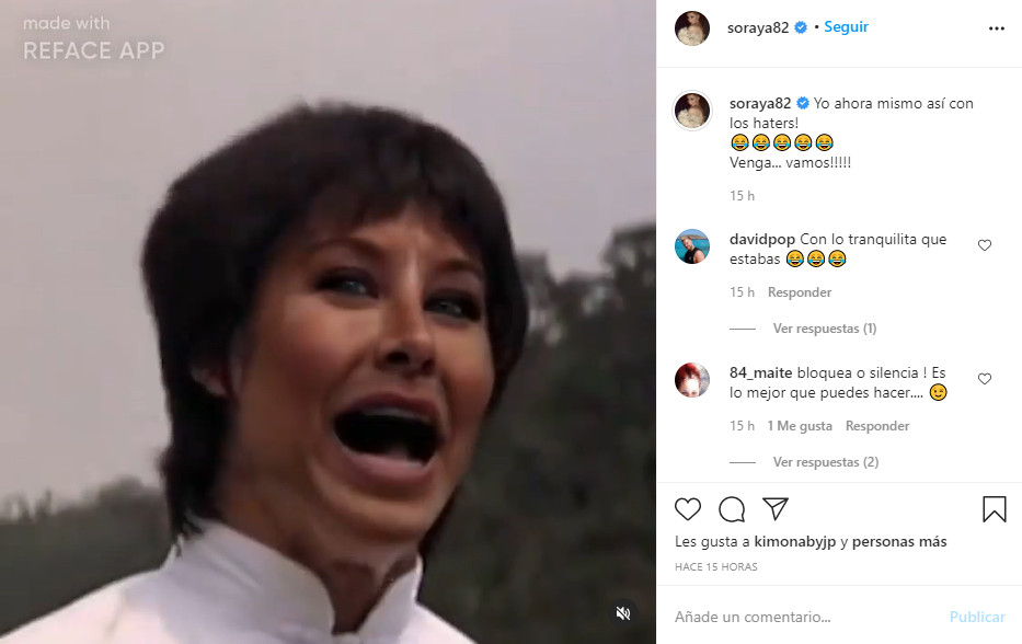 Mensaje de Soraya a sus 'haters' / INSTAGRAM