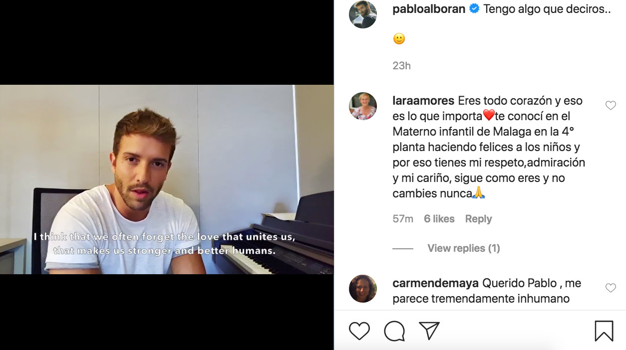 Pablo Alborán confiesa en sus redes sociales que es homosexual / INSTAGRAM