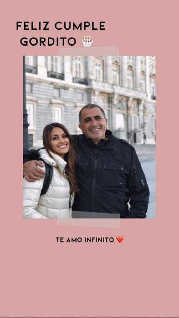 antonella roccuzzo felicita a su padre