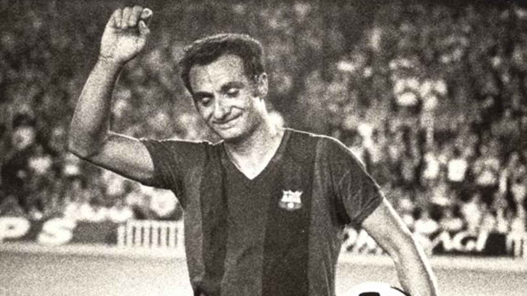 Josep Maria Fuste, con la camiseta del Barça : FCB