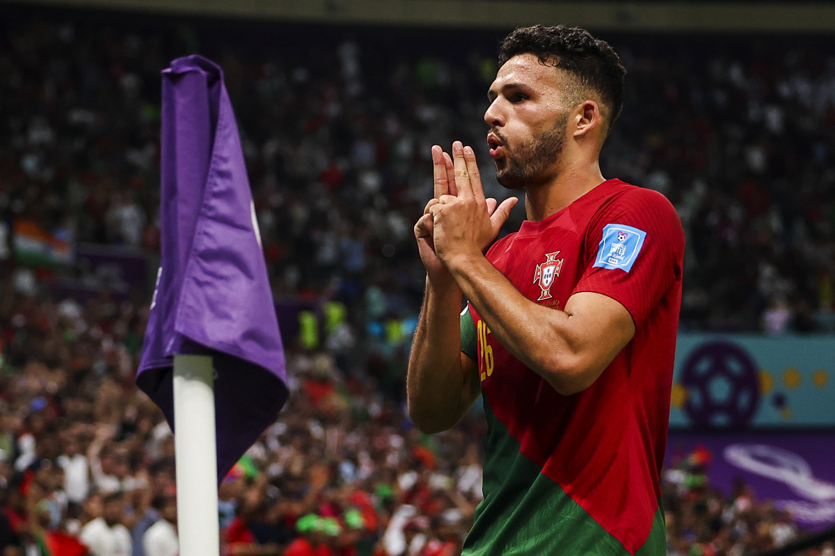 Gonçalo Ramos, celebrando uno de los goles contra Suiza / EFE