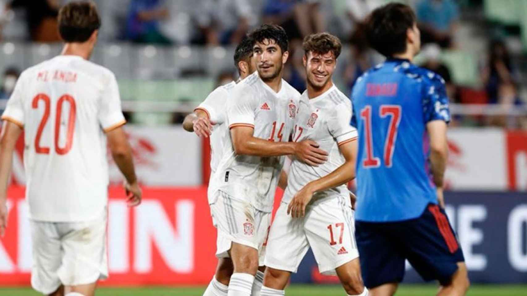 España durante el amistoso con Japón / SeFutbol