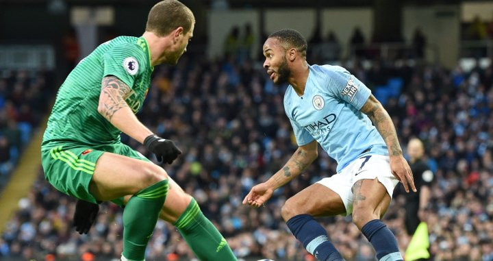 Raheem Sterling en un partido con el Manchester City / EFE