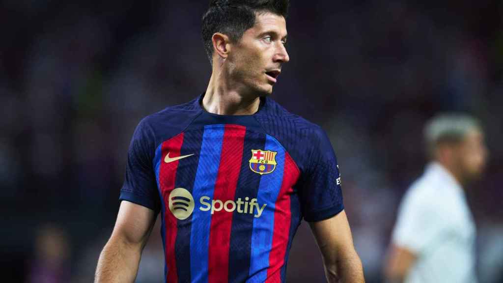 Robert Lewandowski, durante el clásico contra el Real Madrid en Las Vegas / FCB