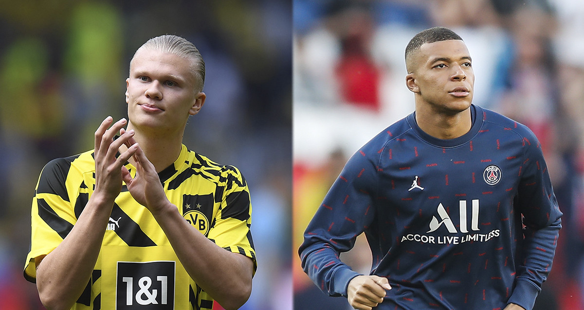 Erling Haaland y Kylian Mbappe, en un fotomontaje / CULEMANÍA