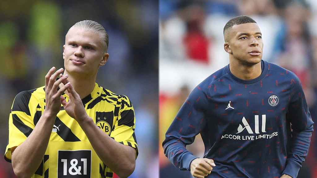 Erling Haaland y Kylian Mbappe, en un fotomontaje / CULEMANÍA