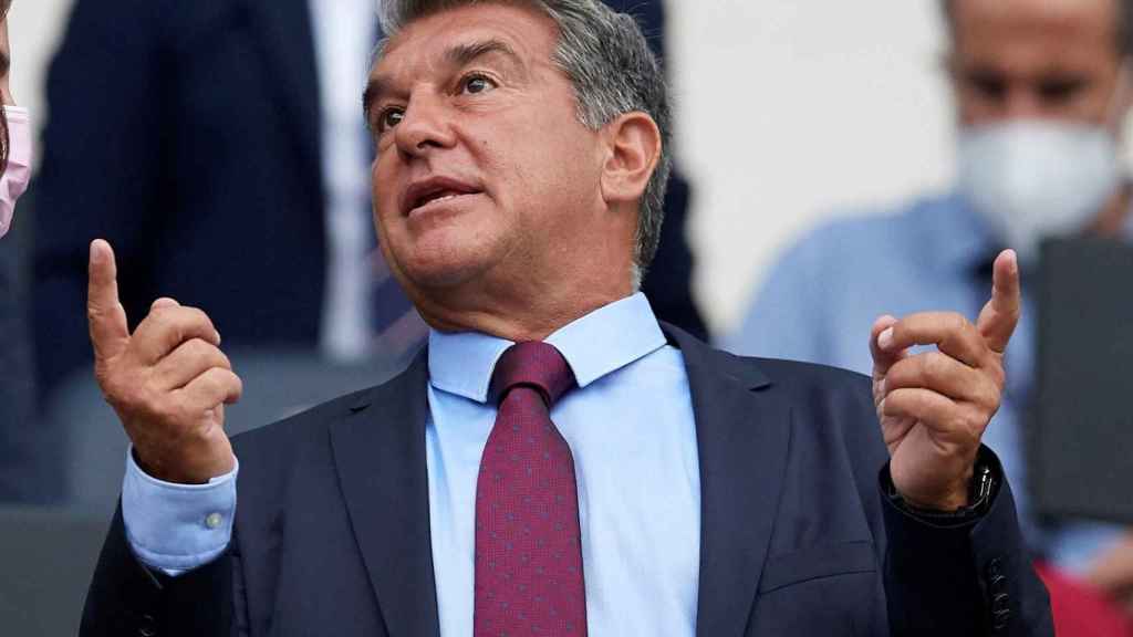 Joan Laporta, en una imagen reciente en el Camp Nou, durante un partido del Barça / EFE