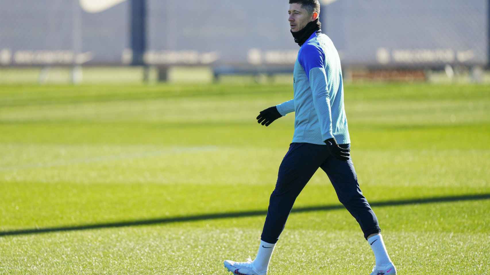 Robert Lewandowski, durante un entrenamiento con el FC Barcelona / EFE