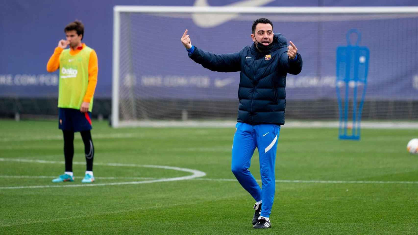 Xavi Hernández, en el entrenamiento del sábado / FCB