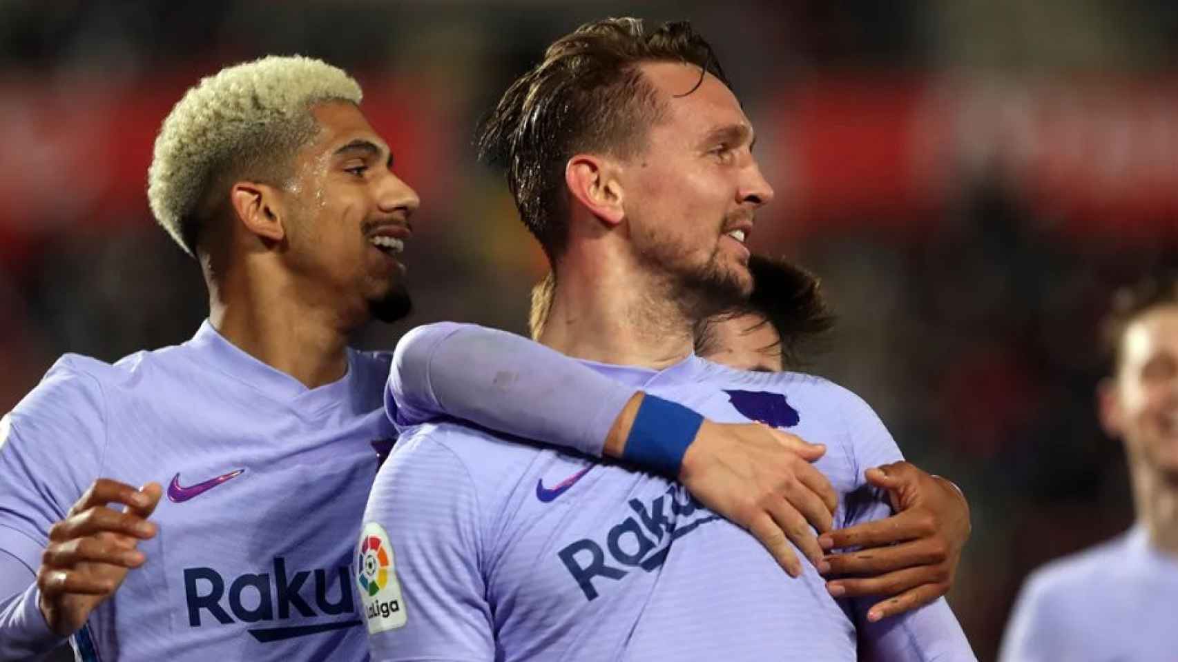 Luuk de Jong, celebrando su gol ante el Mallorca / FCB