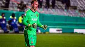 Ter Stegen celebrando una de sus paradas en la tanda de penaltis / FC Barcelona