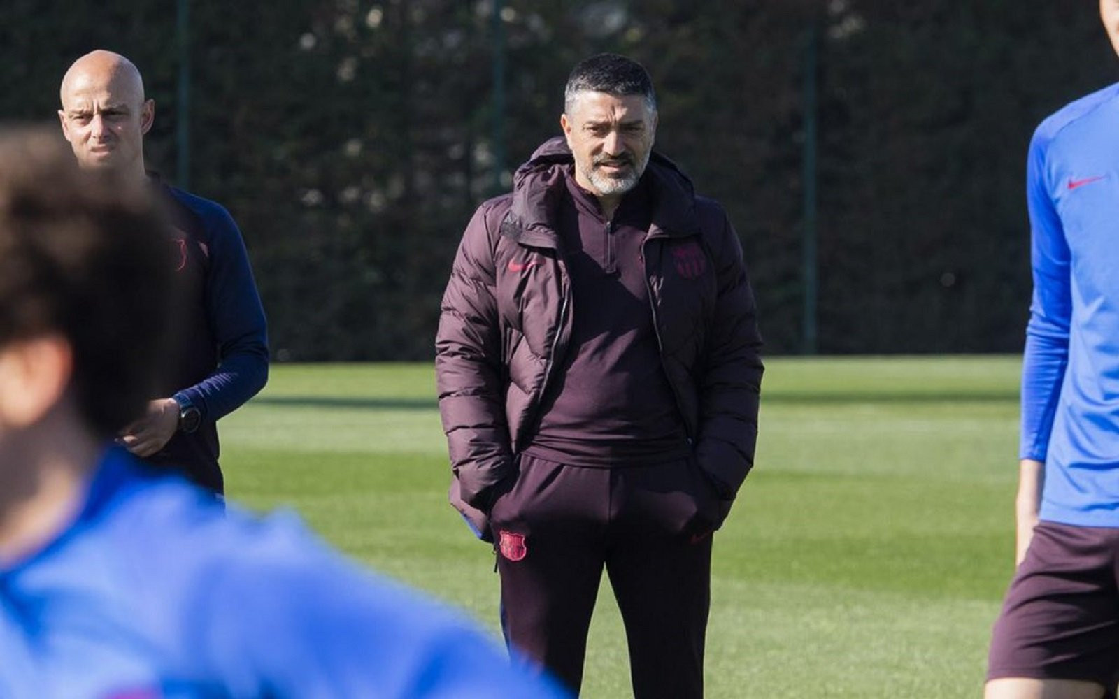 García Pimienta en un entrenamiento del filial / EFE