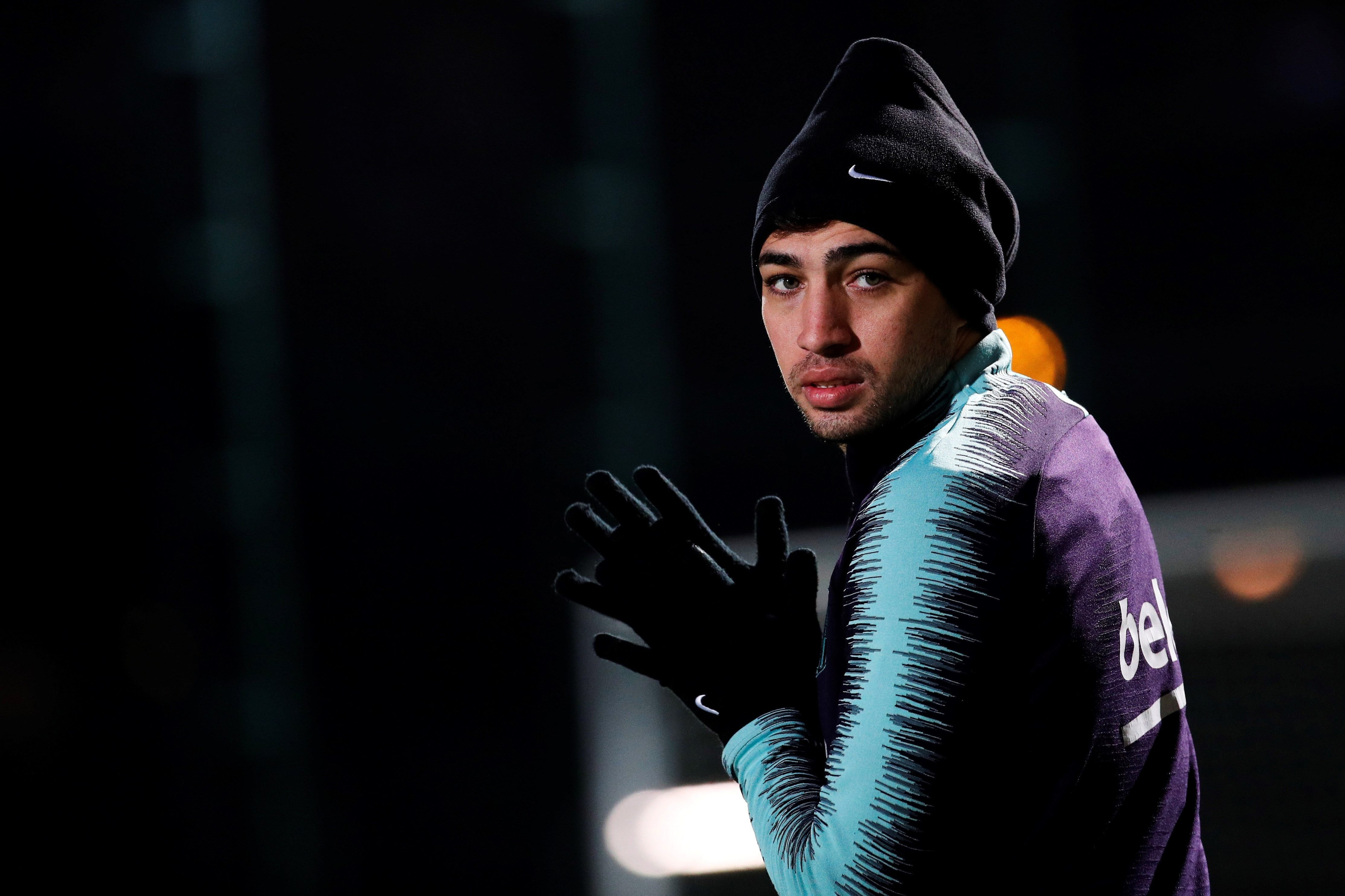 Una foto de Munir El Haddadi durante un entrenamiento del Barça / EFE