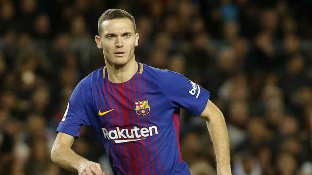 Una foto de archivo de Thomas Vermaelen durante un partido con el Barça