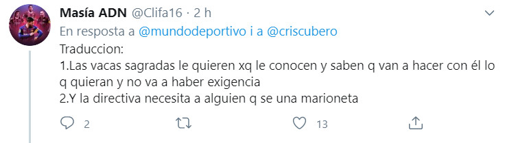 Publicación en redes sociales sobre los rumores de Kluivert / Redes