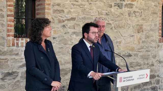 El presidente de la Generalitat, Pere Aragonès, y la 'consellera' Teresa Jordà en Mollerussa / EUROPA PRESS