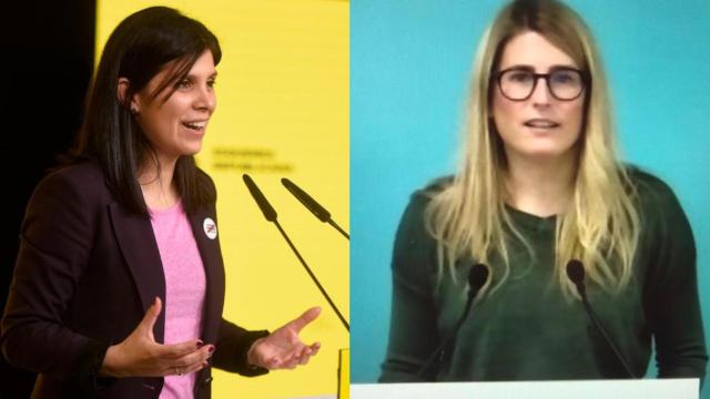 Marta Vilalta (i), secretaria general adjunta y portavoz de ERC, y Elsa Artadi, vicepresidenta y portavoz de JxCat / MARC PUIG - EUROPA PRESS