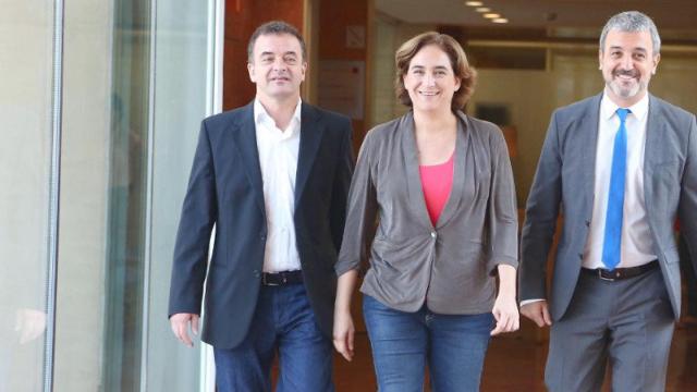 Alfred Bosch, Ada Colau y Jaume Collboni, en una imagen del pasado verano.