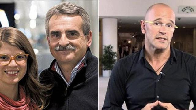 A la izquierda, Delfina y Agustín Rossi en una imagen de Twitter. A la derecha, Raül Romeva en el Parlamento europeo