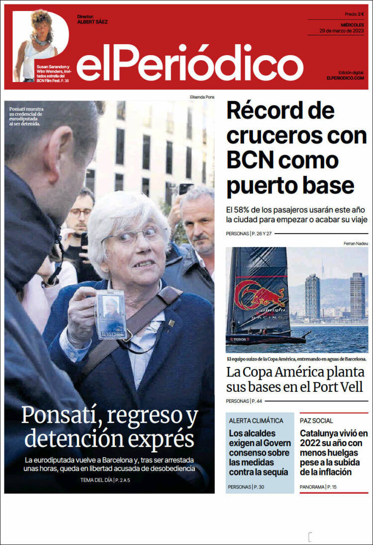 Portada de 'El Periódico' de 29 de marzo de 2023 / KIOSKO.NET