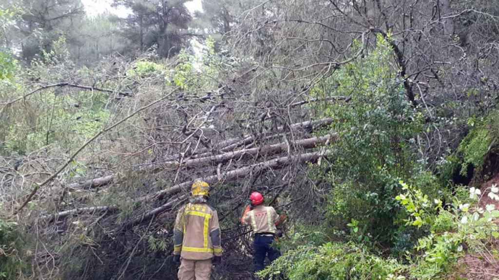 Los bomberos durante las labores de rescate del desaparecido en Vic /GENCAT