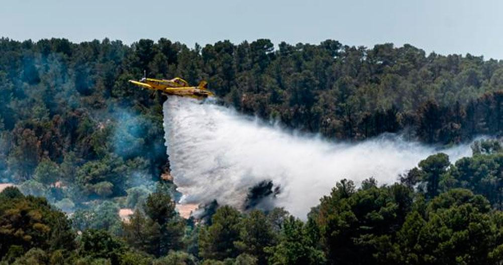 Un hidroavión en tareas de extinción del incendio de Tarragona / EFE