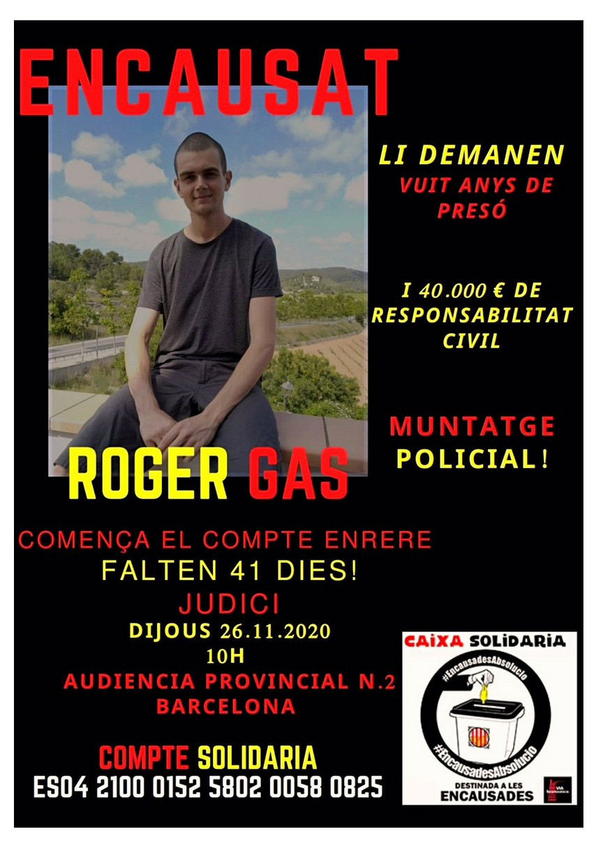 Cartel para recaudar fondos para Roger Gas / TELEGRAM