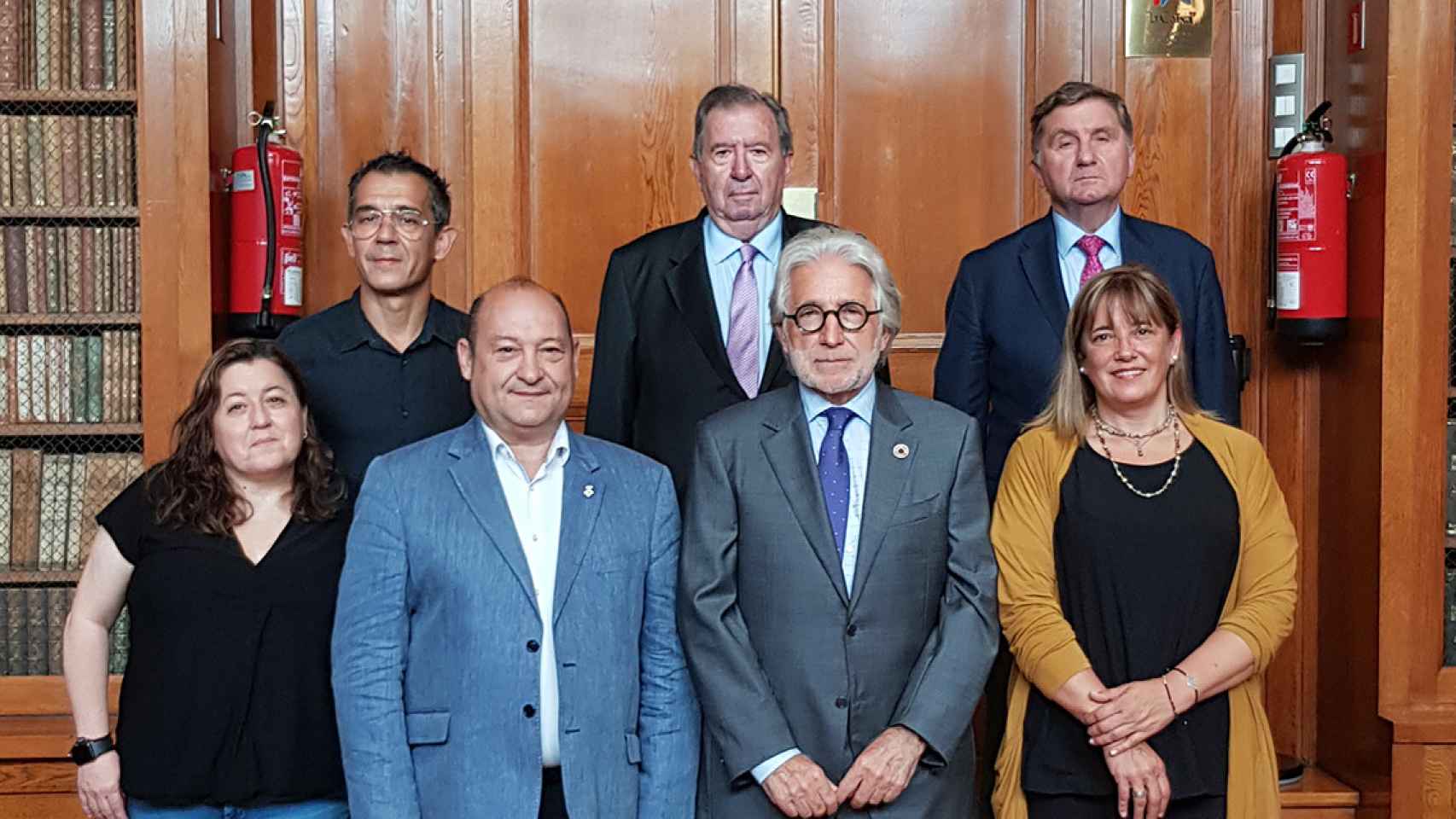 Representantes de Foment del Treball, el Institut Agrícola y los ayuntamientos de Gavà, Viladecans y Sant Boi de Llobregat durante la reunión de este martes para apoyar el 'hub' agroalimentario del Parc Agrari del Baix Llobregat / FOMENT DEL TREBALL