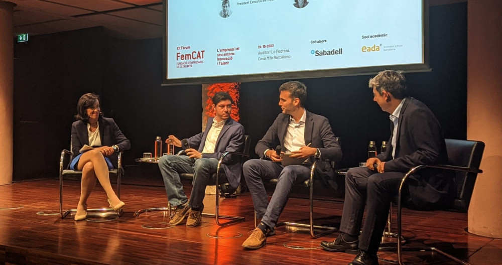 Mesa redonda de FemCAT sobre innovación, talento y sostenibilidad organizada en La Pedrera / CG (Aleix Mercader)