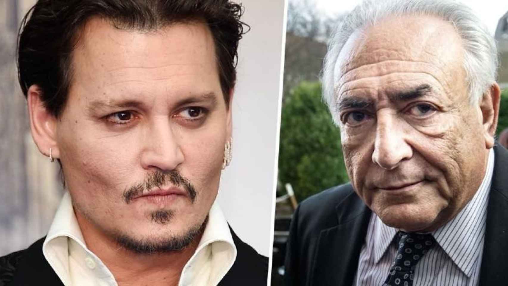 El actor Johnny Depp y el expresidente del FMI Dominique Strauss-Khan