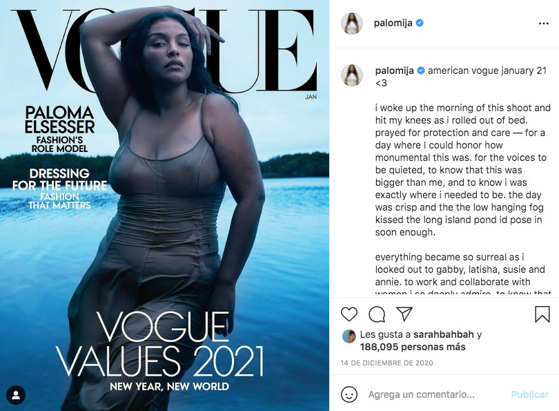 La modelo Paloma Elsesser para la portada de Vogue / @palomija