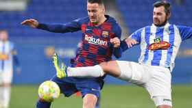 Rey Manaj en el partido contra el Ejea / FCB