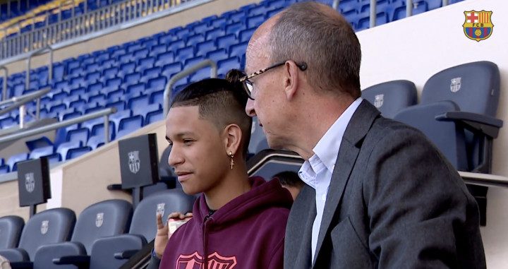 Una foto de Anthony Borges junto a Jordi Cardoner en su visita al Camp Nou / FCB