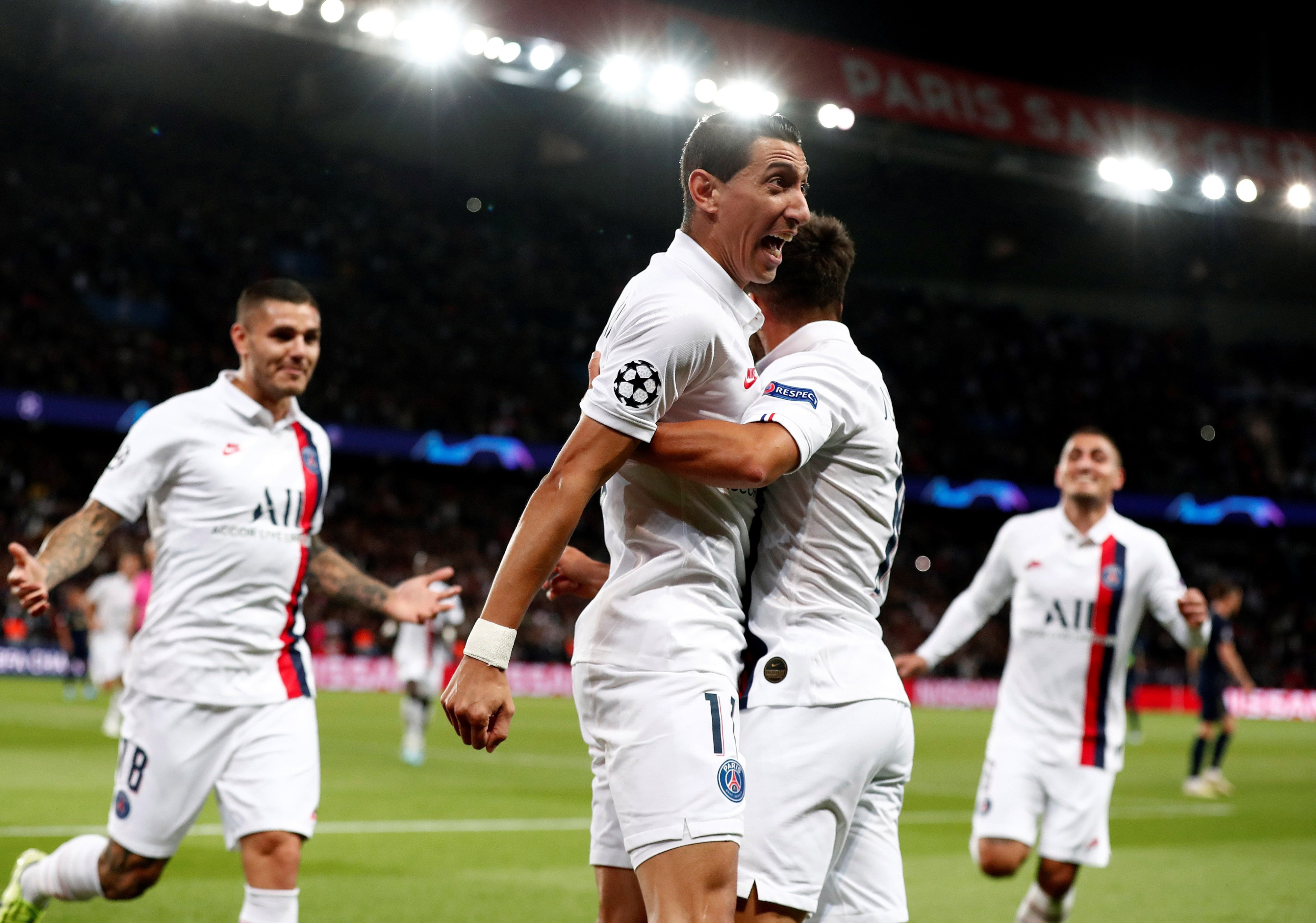 Di María celebra con locura sus goles al Real Madrid / EFE