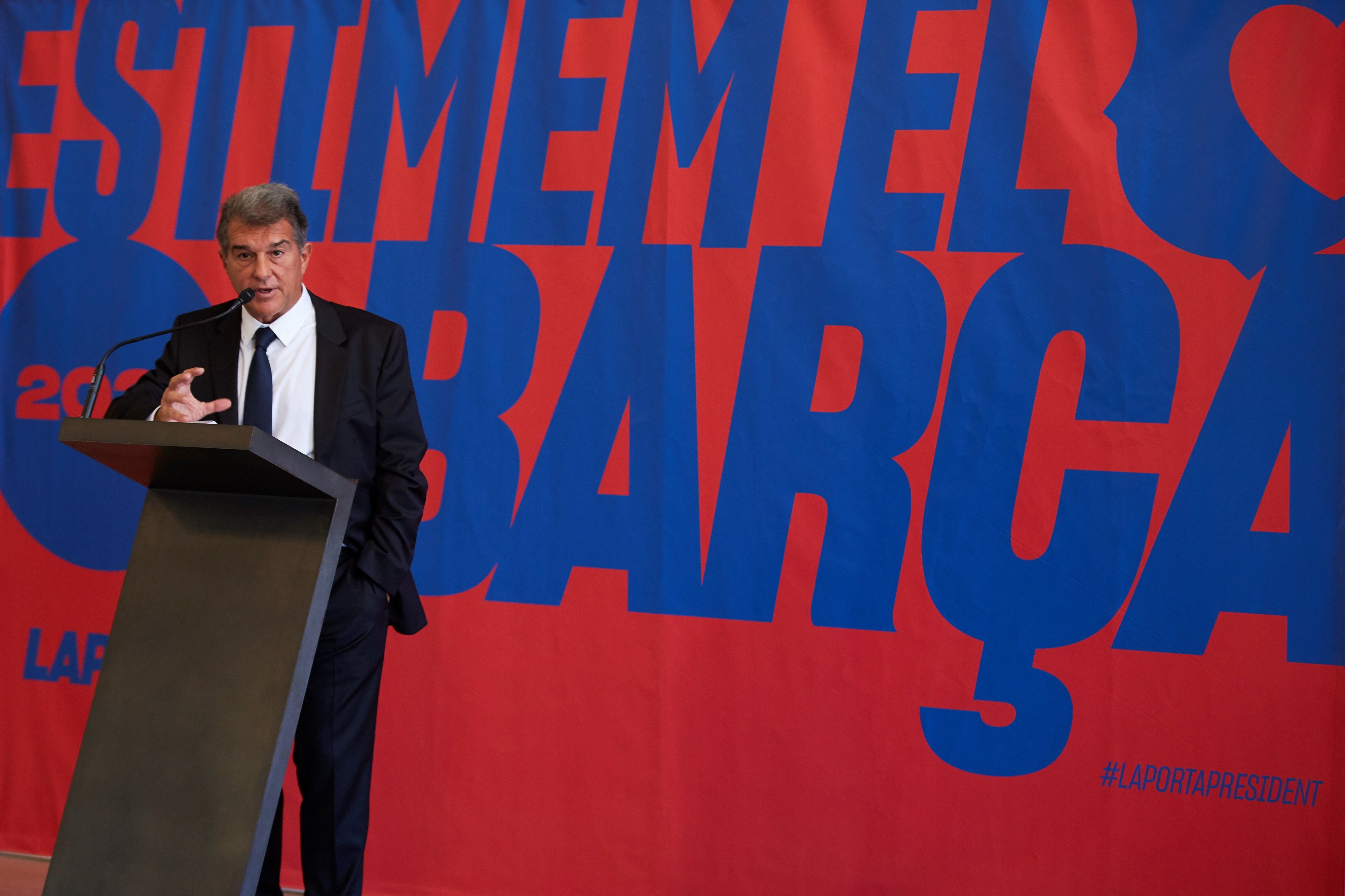 Joan Laporta en el acto de presentación de su candidatura / EFE