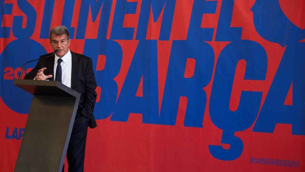 Joan Laporta en el acto de presentación de su candidatura / EFE