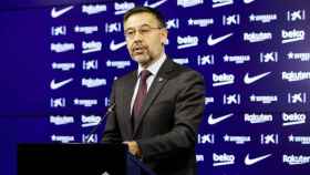 Bartomeu, en el momento de anunciar su dimisión como presidente del Barça | FCB